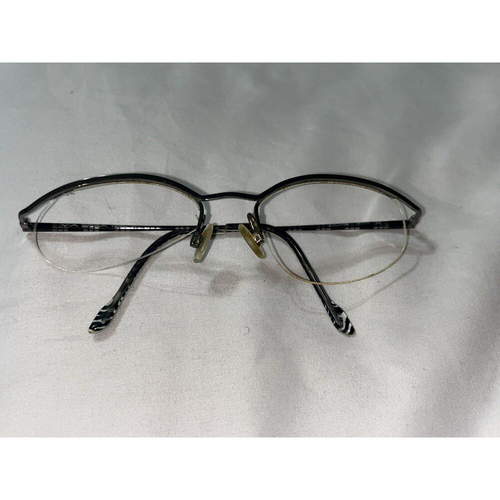 Vintage Via Spiga Venezia 540 Gray Metal Oval Half-Rim FRAMES ONLY 50-18-140‎